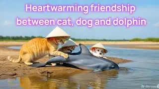 @Heartwarming friendship between cat, dog and dolphin