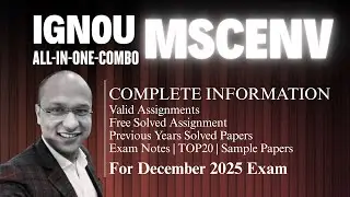 IGNOU MSCENV &ndash; M.Sc Environmental Science 2025&ndash;26 | Information, Assignments, Exam Notes & Project