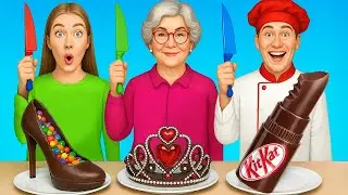 ME VS GRANDMA COOKING CHALLENGE 🎂 Art Craft Ideas 💝 Cake Decorating Hacks
