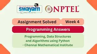 Programming, Data Structures And Algorithms Using Python Week 4 || NPTEL 2026 #nptel #myswayam