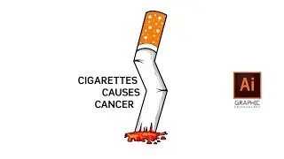 Cigarettes Causes Cancer Illustration : Adobe illustrator tutorial