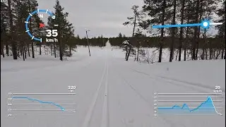 Kiilop&auml;&auml;. Mukava laskettelu murtomaasuksilla Lapissa