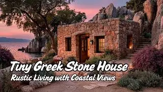 Tiny Greek Stone House | Rustic Living with Garden & Coastal Views