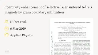3D Printing High-Performance Magnets: A New Breakthrough (1903.02233)