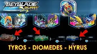TYROS DIOMEDES HYRUS NEW BEYS ON THE APP BEYBLADE BURST EVOLUTION GAMEPLAY! EXCLUSIVE