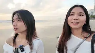 Interviewing two Vietnamese students studying in Chicago. Da Nang, Vietnam
