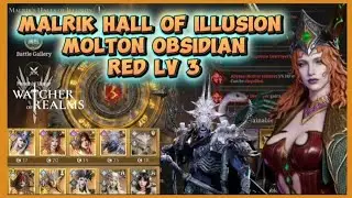MOLTON OBSIDIAN | Malrik Hall of illusion | Lv 3 Red Key | Easy Strategy | Watcher of Realms. 