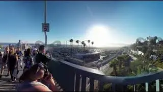 View from the bridge to Santa Monica pier (360&deg;)