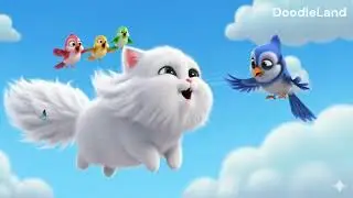 Fluffy the Flying Cat | Magical Cartoon Story for Kids | Fun & Adventure Animation