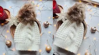 Шапка-бини крючком для начинающих