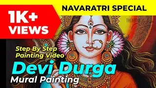 DEVI DURGA  | Step by Step Mural sketching and painting Method | The Art of Nisha