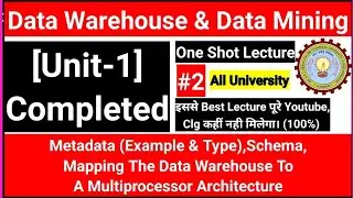 Data Warehouse And Data Mining Aktu Unit 1 |Metadata |Mapping the Data warehouse| Schema| DW & DM #1