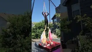 Aerial Silks - Cross Back Straddle - Pin-Up Entry (Full Setup)