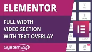 Раздел видео Elementor на всю ширину экрана с наложением текста 👈