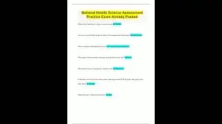 National Health Science Assessment Practice Exam Already Passed2661