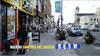 Toronto Greektown Walk - Heading West On Danforth Ave From Donlands To Broadview Subway Station - 4K