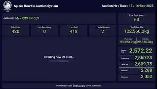 SPICES BOARD LIVE E-AUCTION  16/09/2025 - RNS