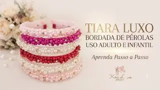 Tiara Luxo Bordada de pérolas / uso Adulto e infantil 