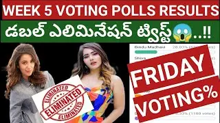 BigBoss Nonstop Week 5 Voting Polls Results || Double Elimination twist..!!