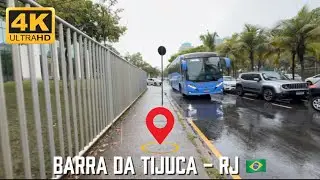 🇧🇷 Walking in the Rain: Barra da Tijuca, Rio de Janeiro (Chuva no Rio) 🌧️ 4K ASMR City Walk