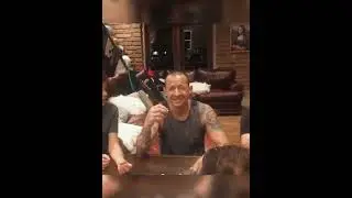 Chester Bennington just a day before his d&euro;ath☹️ We miss you legend! ❤️ #chesterbennington