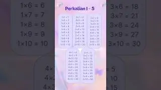 Tabel Perkalian 1 - 5 #shorts #maths