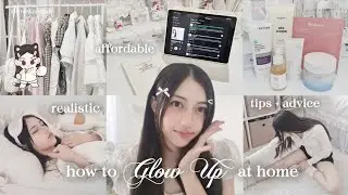 How to *GLOW UP* at home!!🛁🫧✨️ | 20+ tips, affordable, skincare tips, diy haircut, it girl mindset ♡
