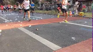 berlin germany september 25 2016 time lapse of marathon athletes running