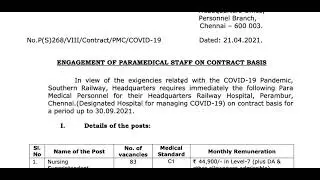 Railway India Nursing & Paramedical Vacancy 2021 Last date 30 April 2021 All India Candidate Apply