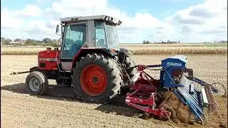 Siew pszenicy 2018 Massey Ferguson 3050 & agregat Marsk Stig Combi MS-K let-S & Fiona R90