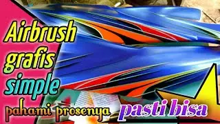 airbrush grafis simple di body motor satria f // Rahman Art93