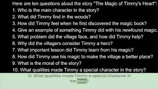 English Story-5 Spoken English tutorial with Subtitle in Bengali The Magic of Timmy's Heart