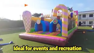 Fun inflatable candy park #inflatables #inflatable #trampoline #slide #bouncer #castle #jumping