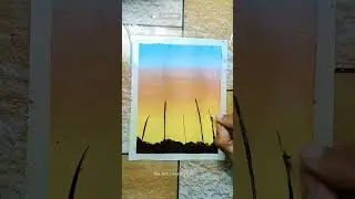 Sunset Palm Tree Painting 🌴 | Easy  Art #Shorts#art #artshorts #short