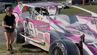7-12-25 #89 Belle Hogan at Fulton Speedway - hot laps - heat 3rd place - feature 5th place