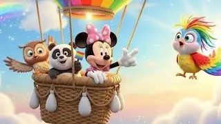 Minnie Mouse & The Rainbow Balloon Rescue Adventure | Owl, Panda & Rainbow Bird Story for Kids