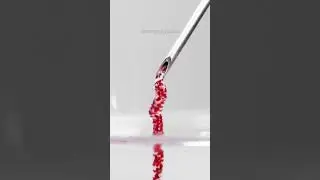 Glitter from a syringe close-up