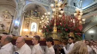 la entrada del Cristo de los necesitados a la Iglesia de la Anunciación de ALDAIA 6 agosto 2022