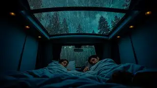 Heavy Rain While Sleeping in a Car | 3 Hours Soft Piano, Faster Sleep & Anxiety Relief