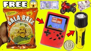 OMG Got Video Game , Mini Torch & Super Bike inside Bala Bala snacks ! free gifts inside ! 5 rs only