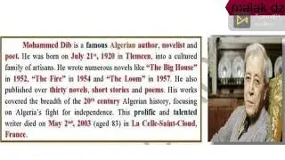 تعبير باللغة الانجليزية عن كاتب محمد ديب الجزائري (Mohamed Deeb)