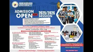 IUO Admission for 2025/2026 Academic Session.