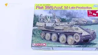 Распаковка сборной модели FLAK 38(t) Ausf.M LATE PRODUCTION (SMART KIT) от производителя Dragon.