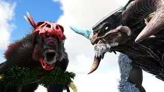 DINOPITHECUS KING (5x/Alpha) vs. ICE and FOREST TITAN | ARK Dino Battle 🦎