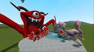 SEA CREATURE MONSTER  VS ALL TEAM RED MONSTER In Garry's Mod