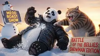 Ep#35 Faty Cat vs Panda Pete: The Snowman Belly Battle ⛄❄️ (Try Not to Laugh Challenge!)