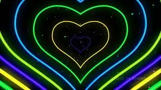Neon Heart Fast Tunnel ║ TikTok Trend ║ HD Romantic Love Glow - Moving Background #TunnelTrend
