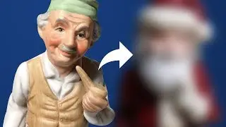 Old Man Figurine to Christmas Santa Claus - THRIFT STORE POLYMER CLAY SCULPTURE TRANSFORMATION E02