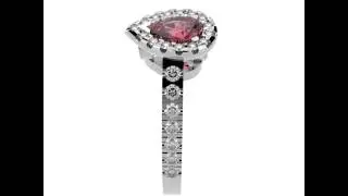 BAGUES DE FIAN&Ccedil;AILLES - TRINAMY, Bagues Argent & Rubis Rouge Poire & Diamant Blanc