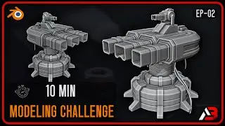 10 Minute Blender Modeling Challenge | EP 02 &ndash; Sci-Fi Turret / Missile Launcher